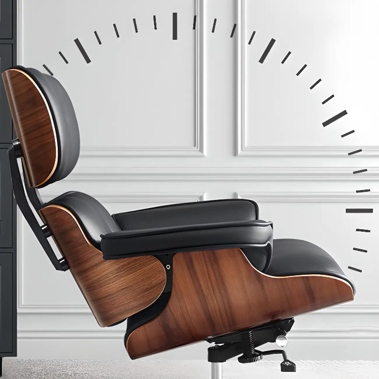 Elegant Leather Adjustable Swivel Office Chair Image - 5 | homeyfad