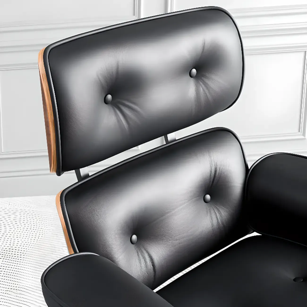 Elegant Leather Adjustable Swivel Office Chair Image - 6