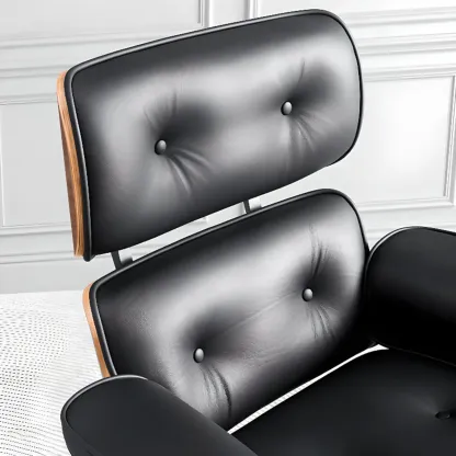 Elegant Leather Adjustable Swivel Office Chair Image - 6