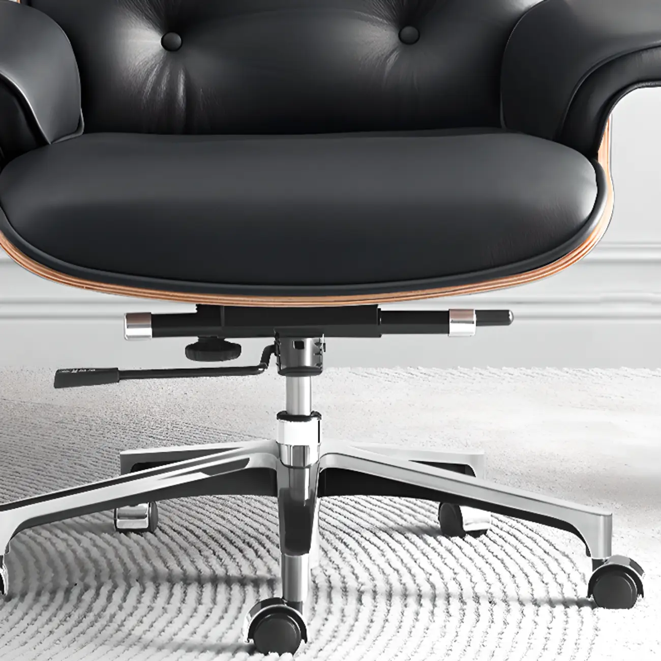 Elegant Leather Adjustable Swivel Office Chair Image - 7 | homeyfad