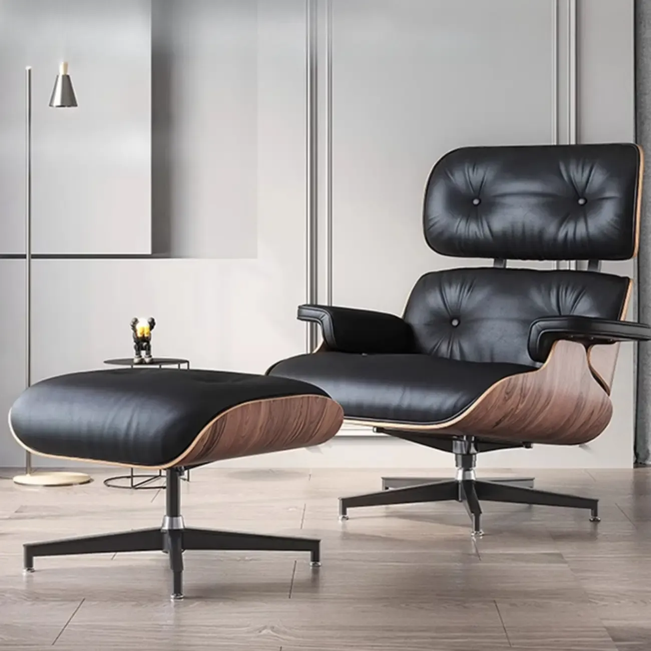 Elegant Leather Adjustable Swivel Office Chair Image - 8