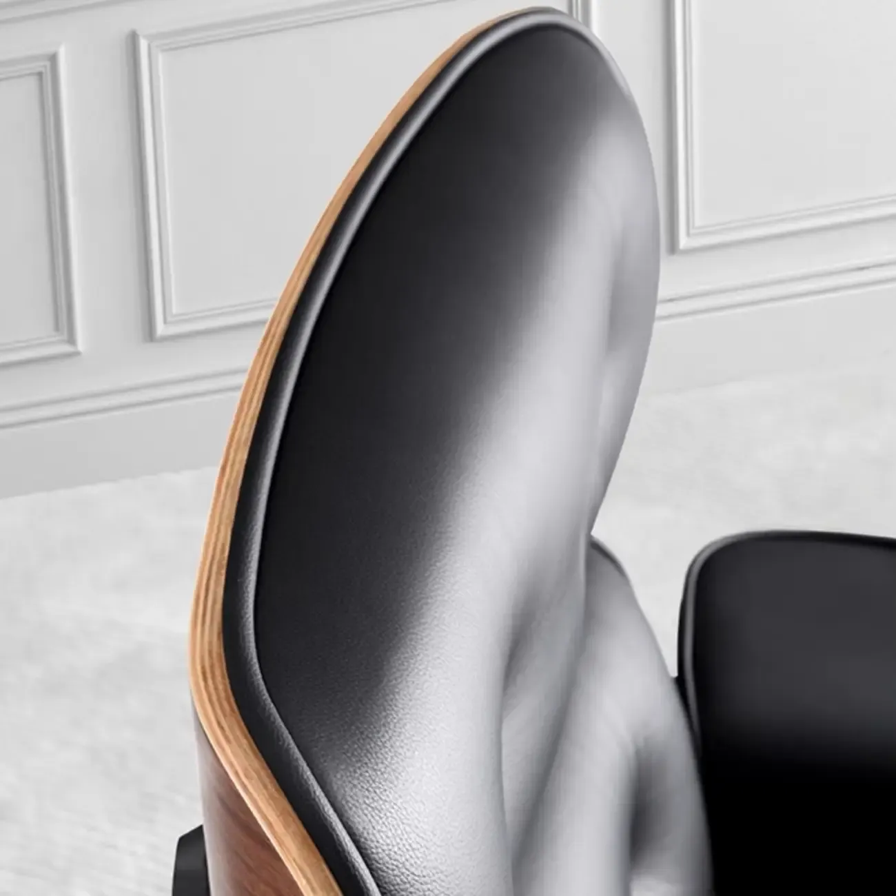 Elegant Leather Adjustable Swivel Office Chair Image - 11