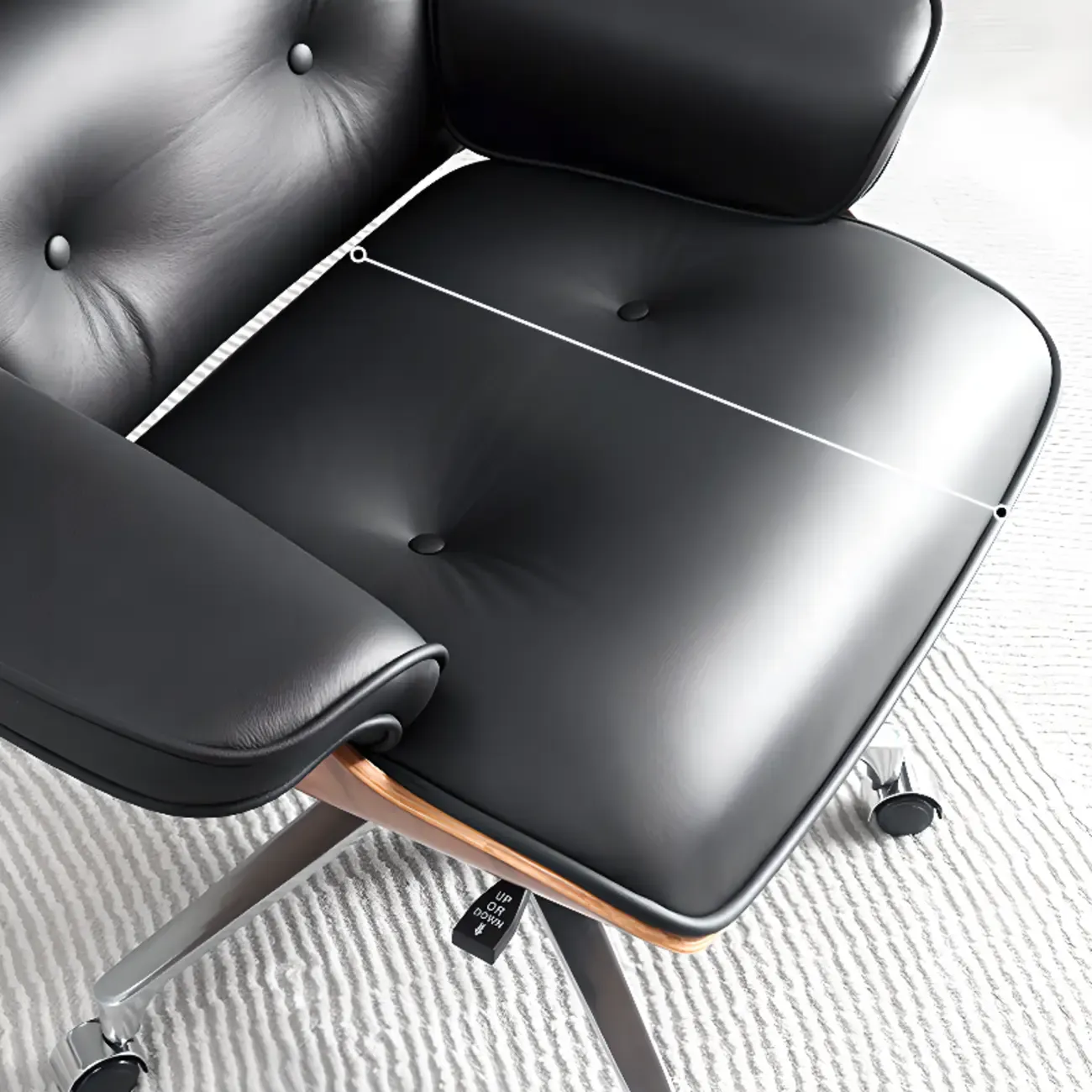 Elegant Leather Adjustable Swivel Office Chair Image - 13