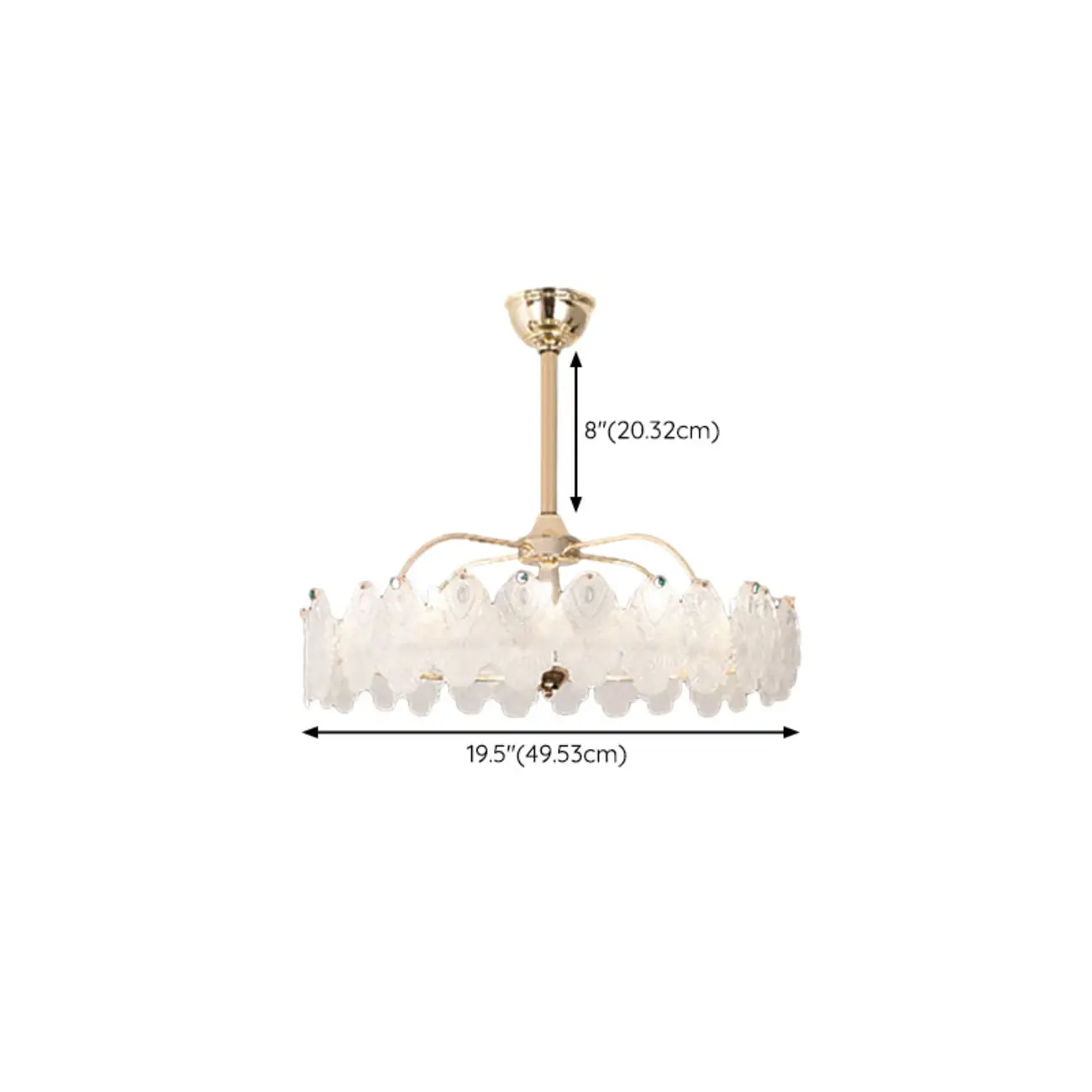 Gold Reversible Modern Ceiling Fan with Lights for Dining Room #size
