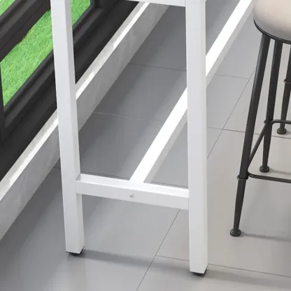 Modern Gray Quartz Metal Legs Bar Tables Image - 11