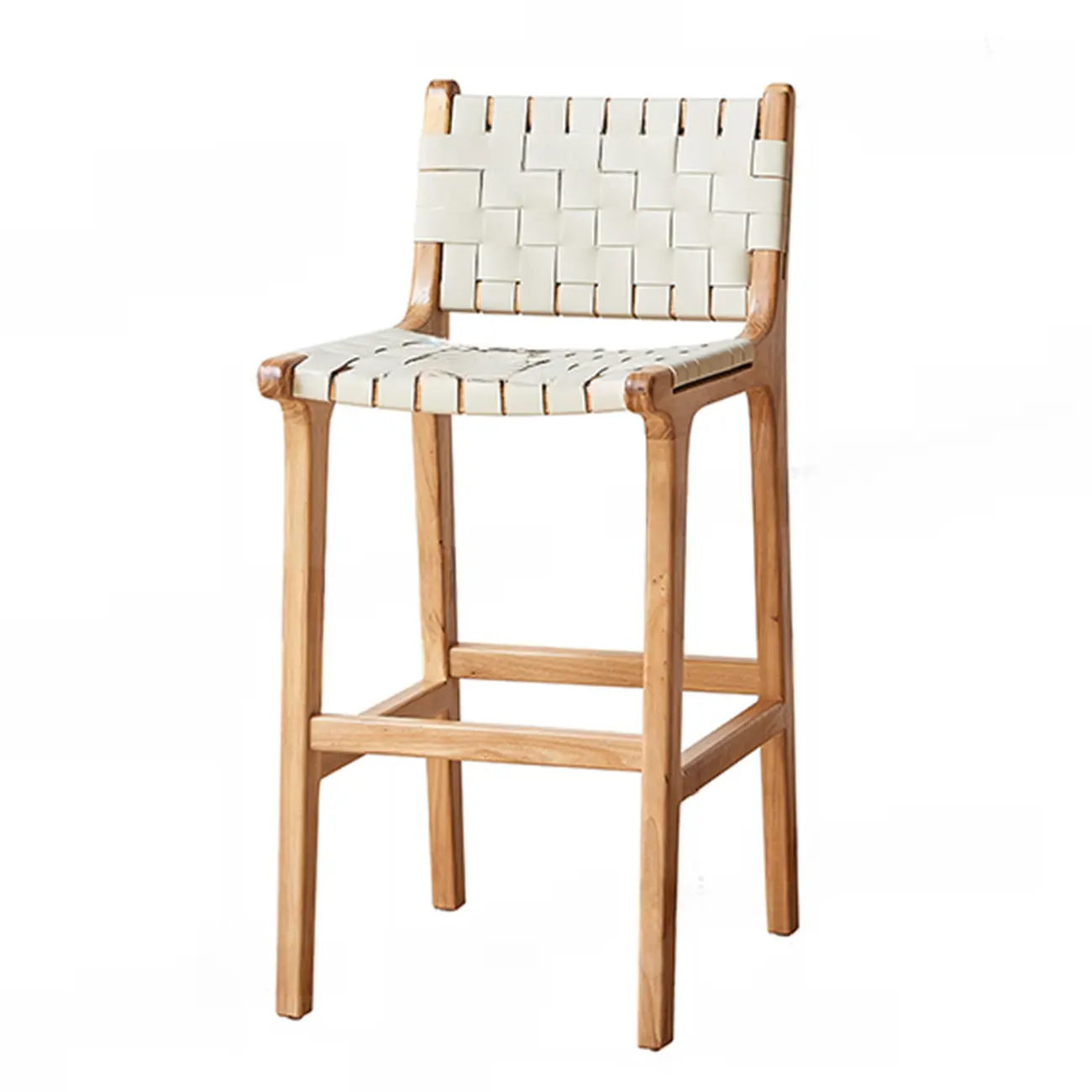 Scandinavian Wooden Ratten Bar Stool | homeyfad