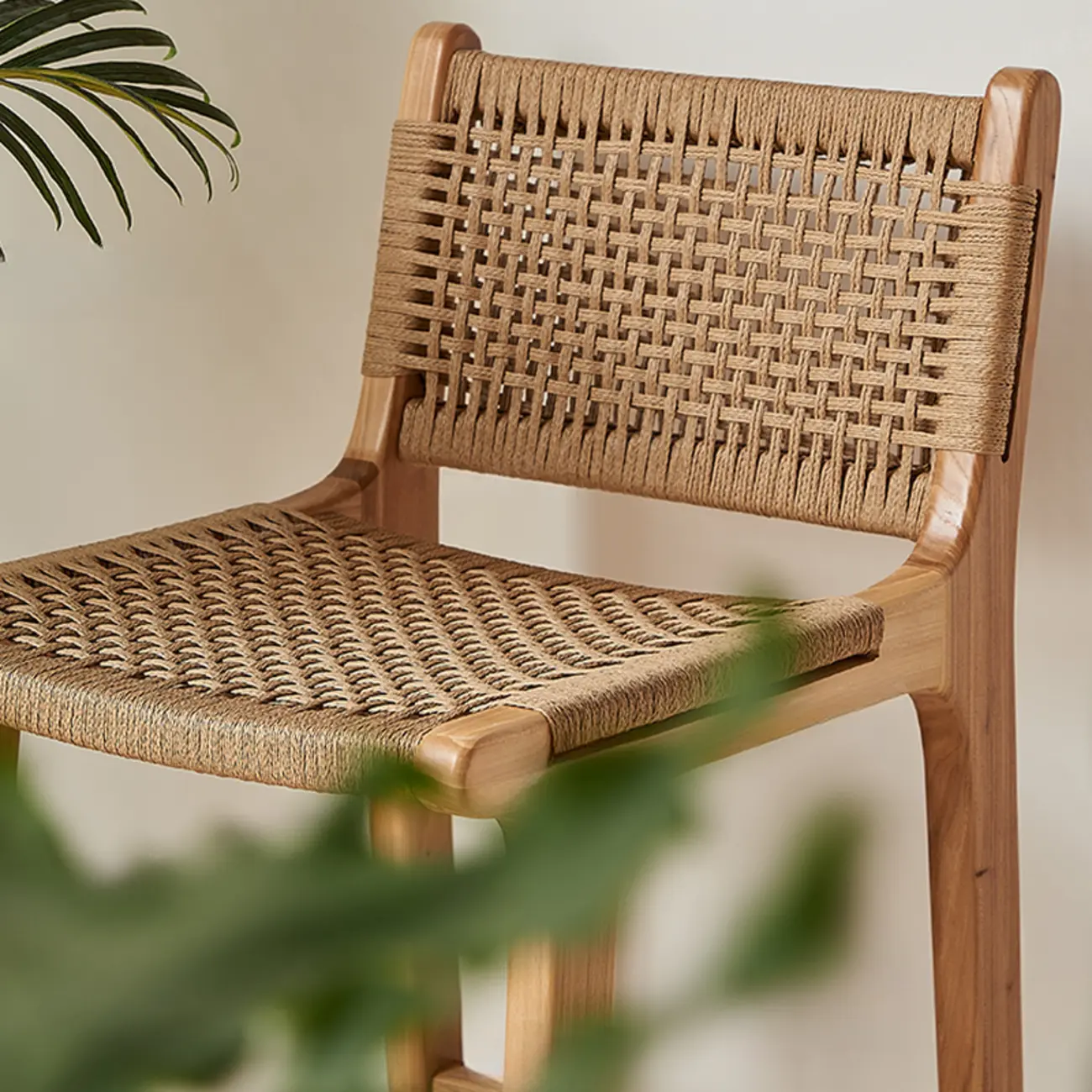 Scandinavian Wooden Ratten Bar Stool Image - 3 | homeyfad