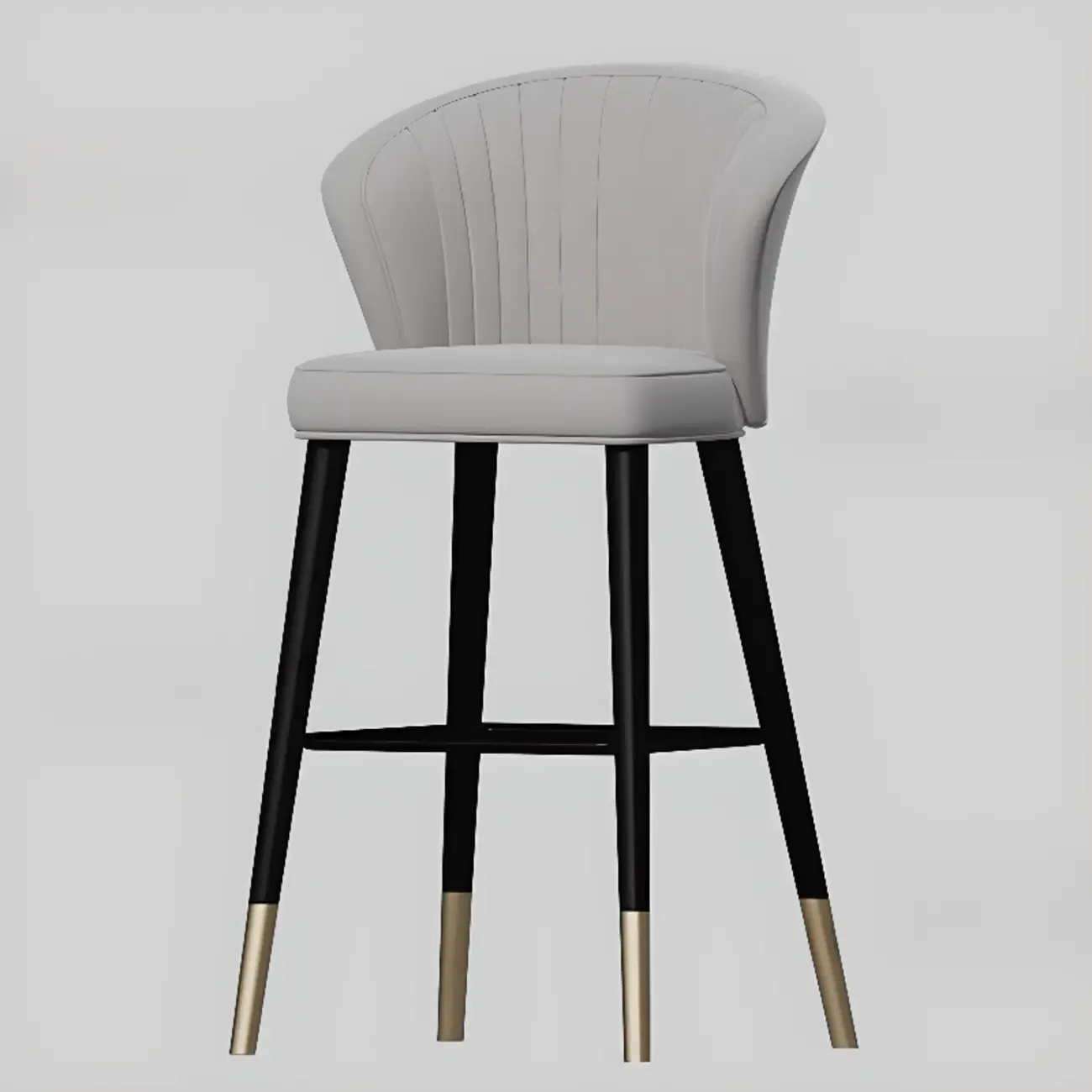 Glam Metal Curved Back Cushioned Bar Stool | HomeyFad