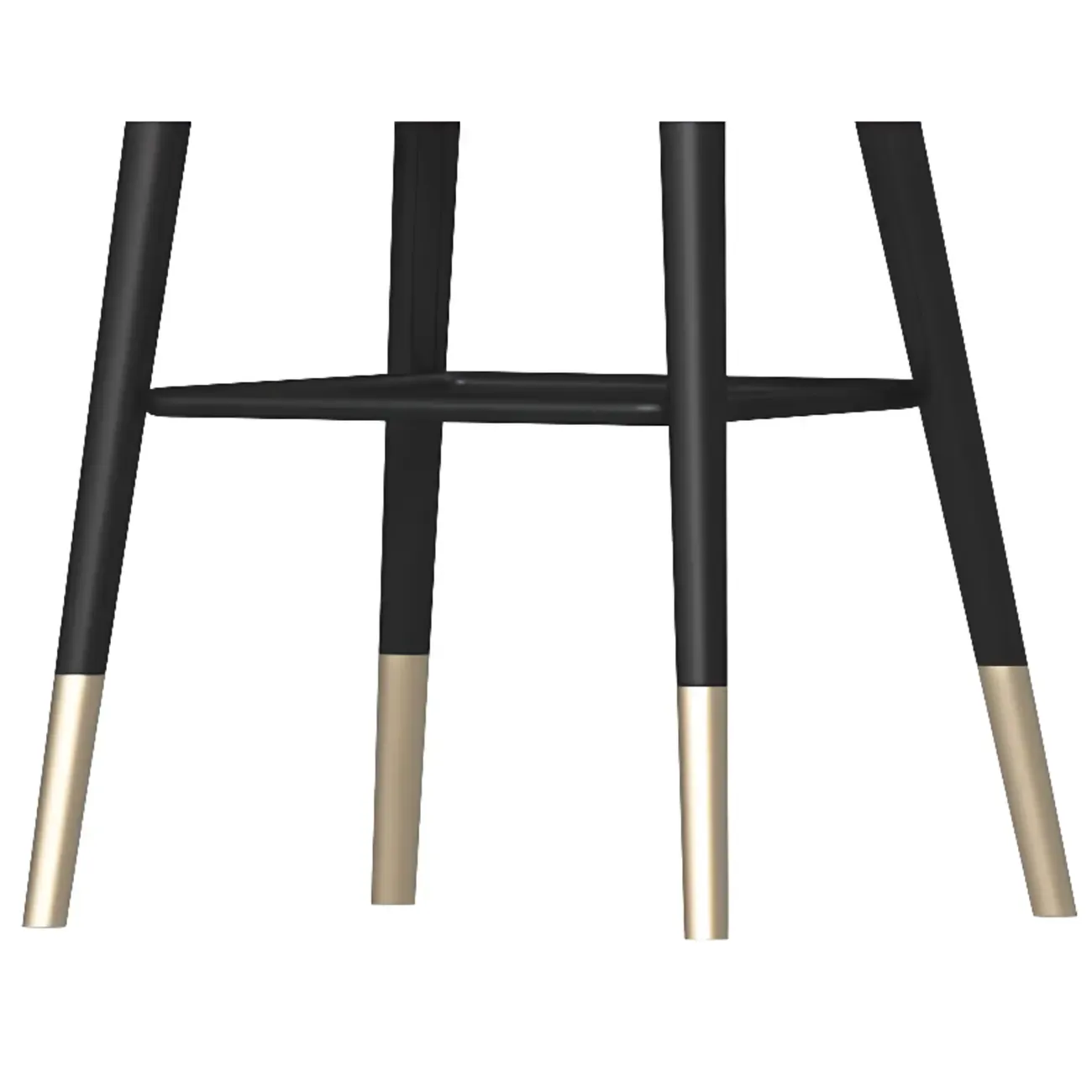 Glam Metal Curved Back Cushioned Bar Stool