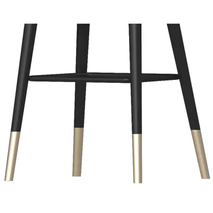 Glam Metal Curved Back Cushioned Bar Stool