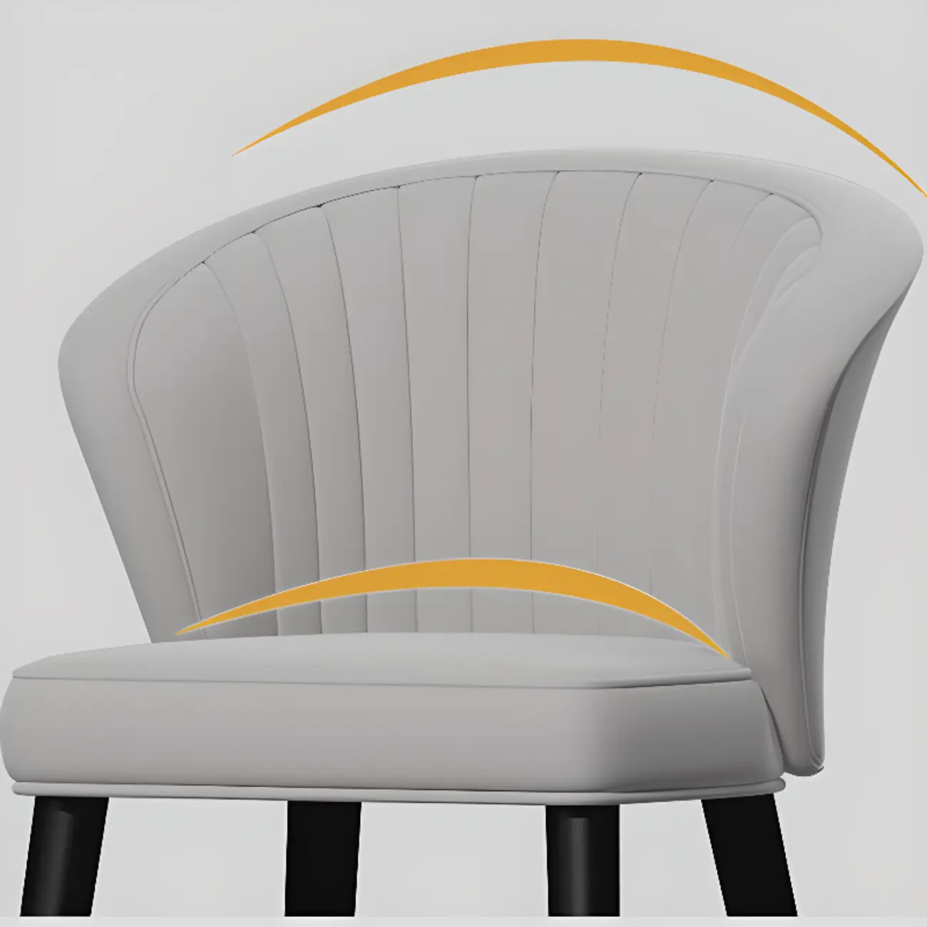 Glam Metal Curved Back Cushioned Bar Stool | homeyfad