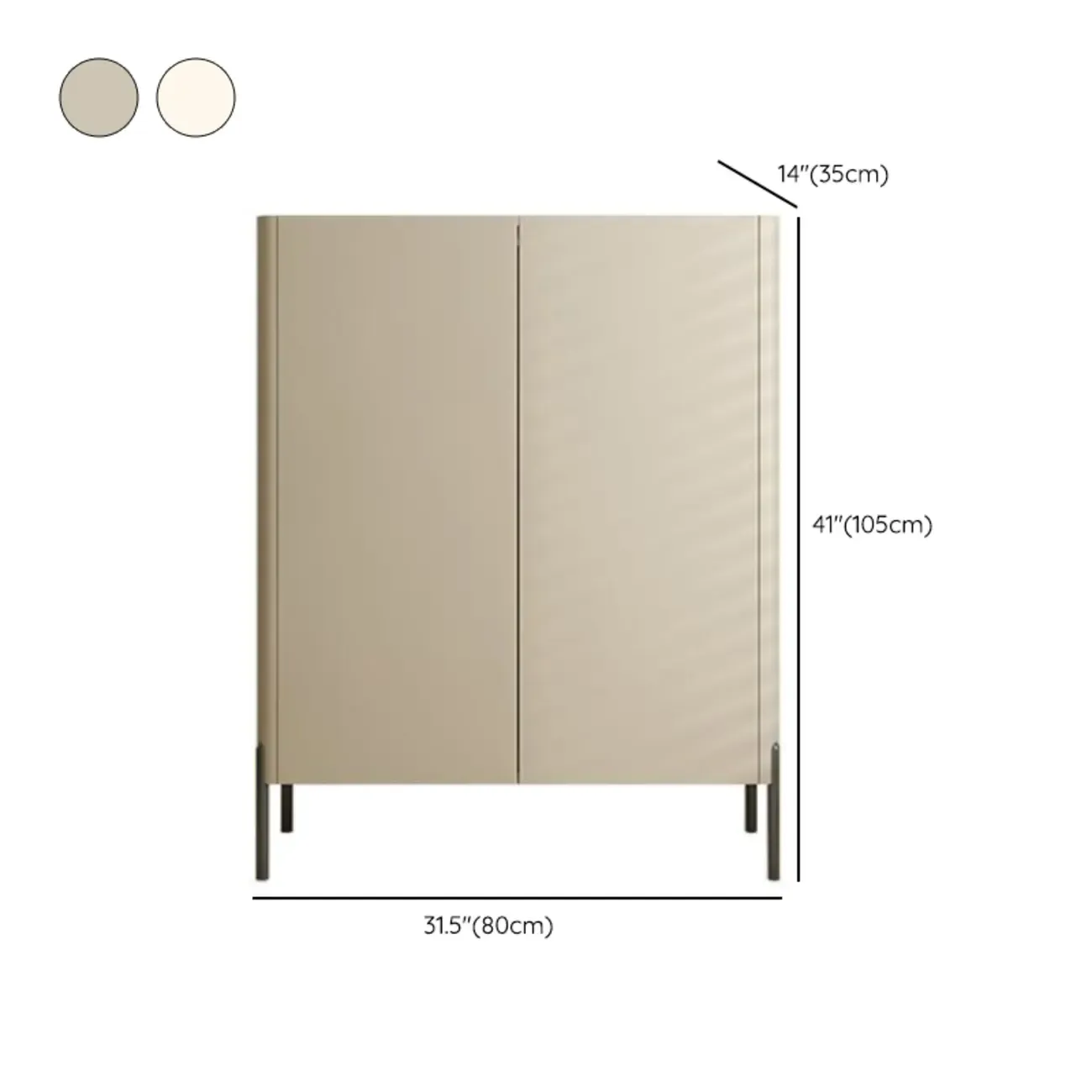 Coffee Solid Wood Shoe Cabinet with Adjustable Shelves #size