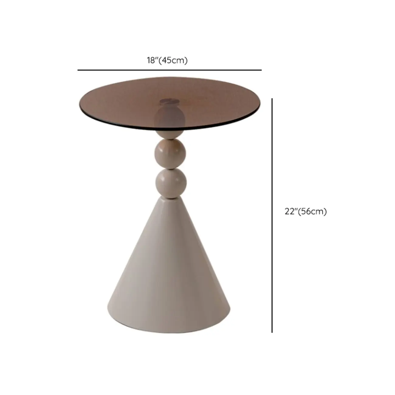 Elegant Glass Round End Table with Iron Pedestal Base #size | homeyfad