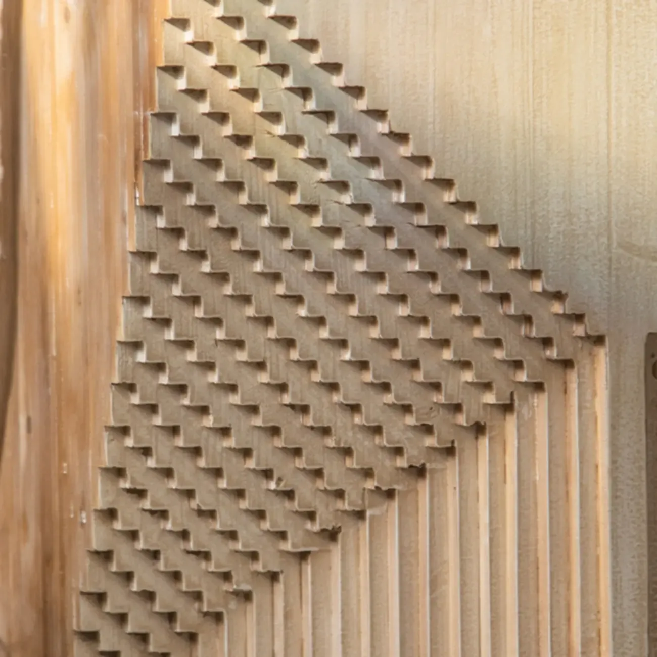 Rustic Natural Finish Wood Block Side Table for Living Room Image - 8