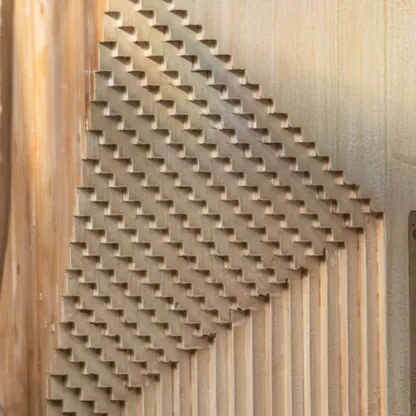 Rustic Natural Finish Wood Block Side Table for Living Room Image - 8