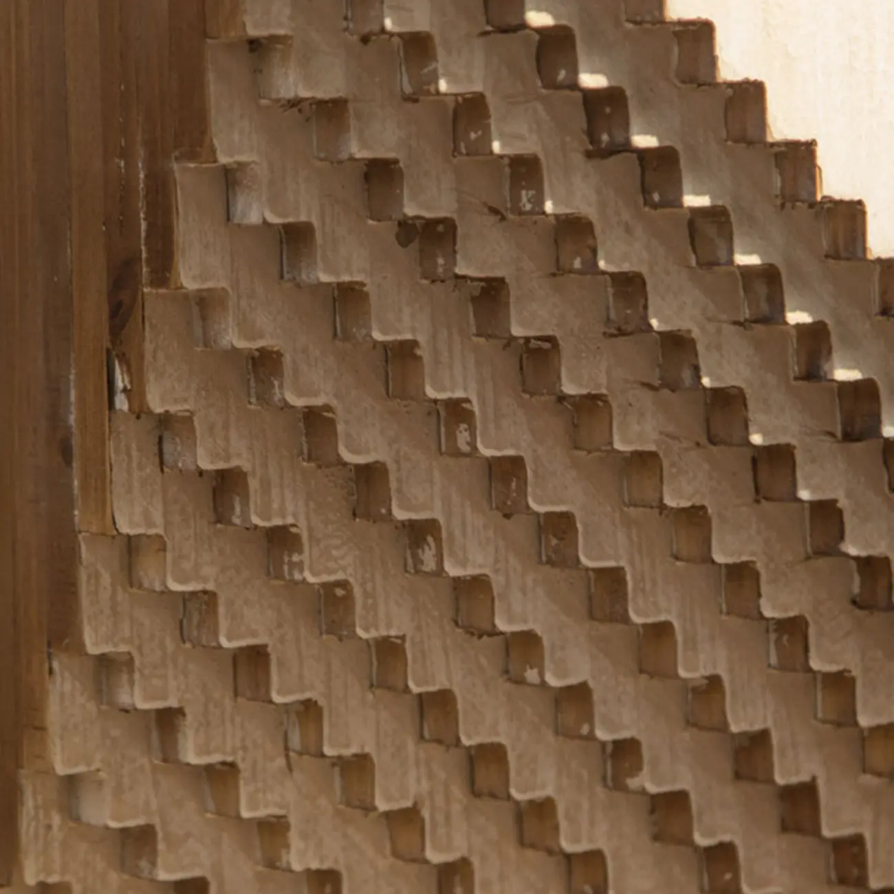 Rustic Natural Finish Wood Block Side Table for Living Room Image - 10 | homeyfad