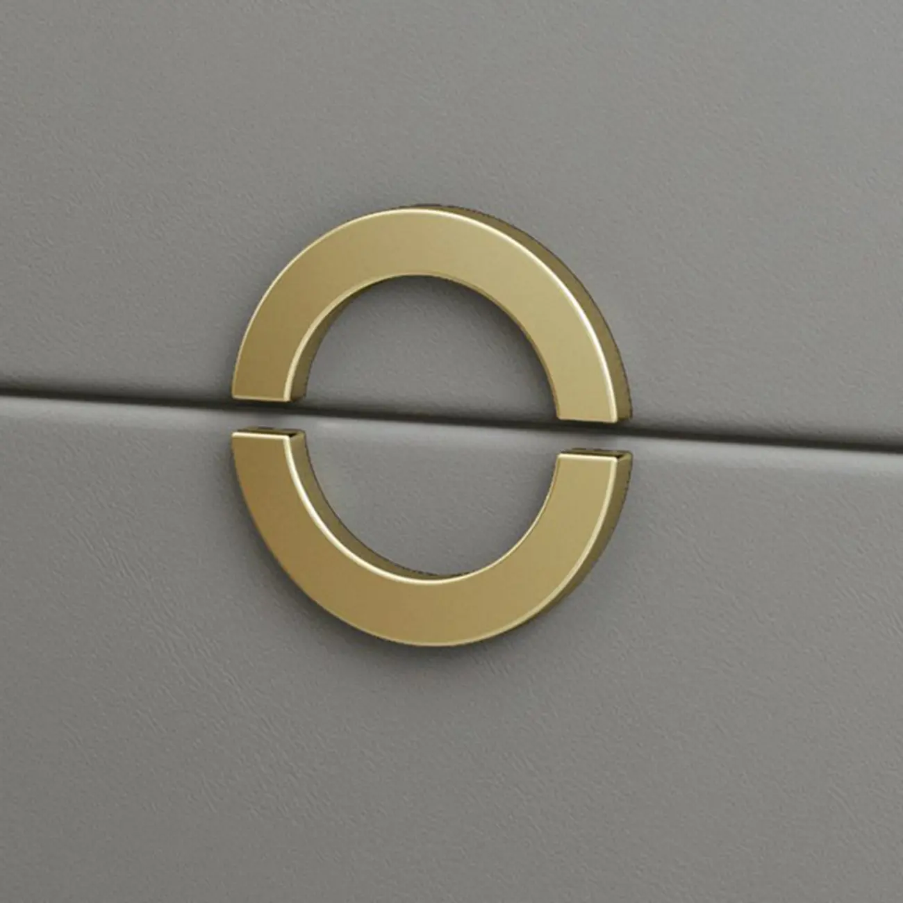 Chic Khaki Leather Gold Accents 2-Drawer Nightstand Image - 18 | homeyfad