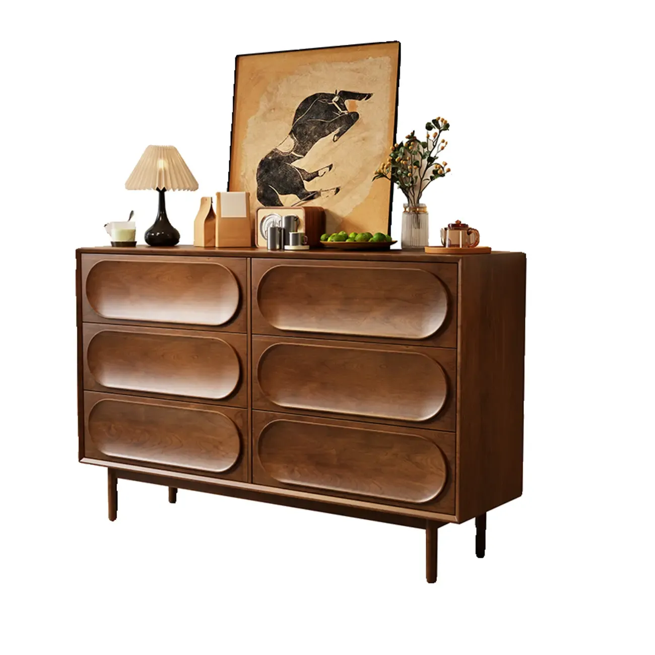 Elegant White 5-drawer Modern Wooden Lingerie Chest Image - 8