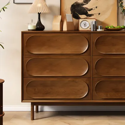 Elegant White 5-drawer Modern Wooden Lingerie Chest Image - 9