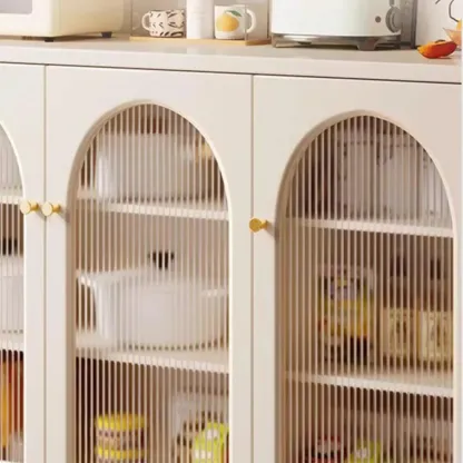 55" Scandinavian White 2-Door Sideboard with 3 Drawers Image - 4