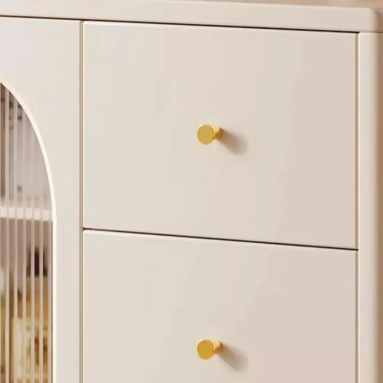 55" Scandinavian White 2-Door Sideboard with 3 Drawers Image - 5 | homeyfad