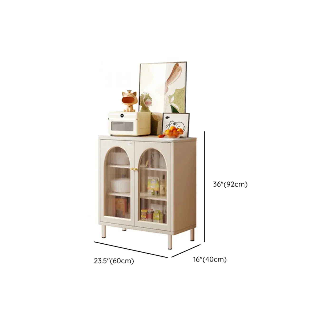 55" Scandinavian White 2-Door Sideboard with 3 Drawers Image - 21 | homeyfad