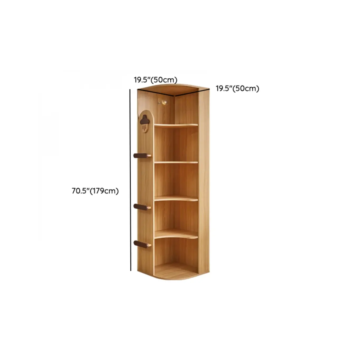 Narrow 5-Tier Nut-Brown Wood Open Corner Bookcase #size | homeyfad