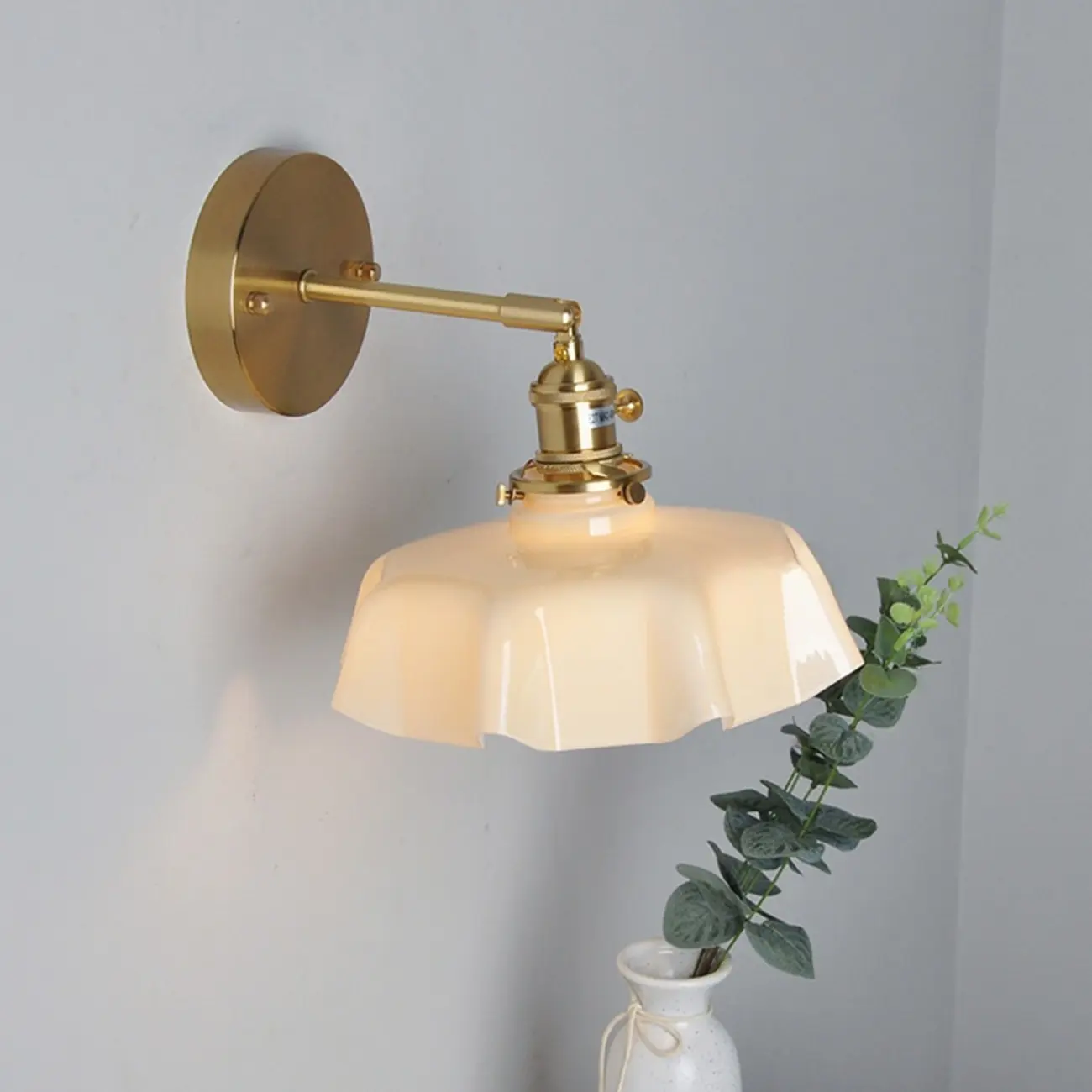Vintage Gold Glass Wall Sconce for Indoor Decor Image - 2 | homeyfad