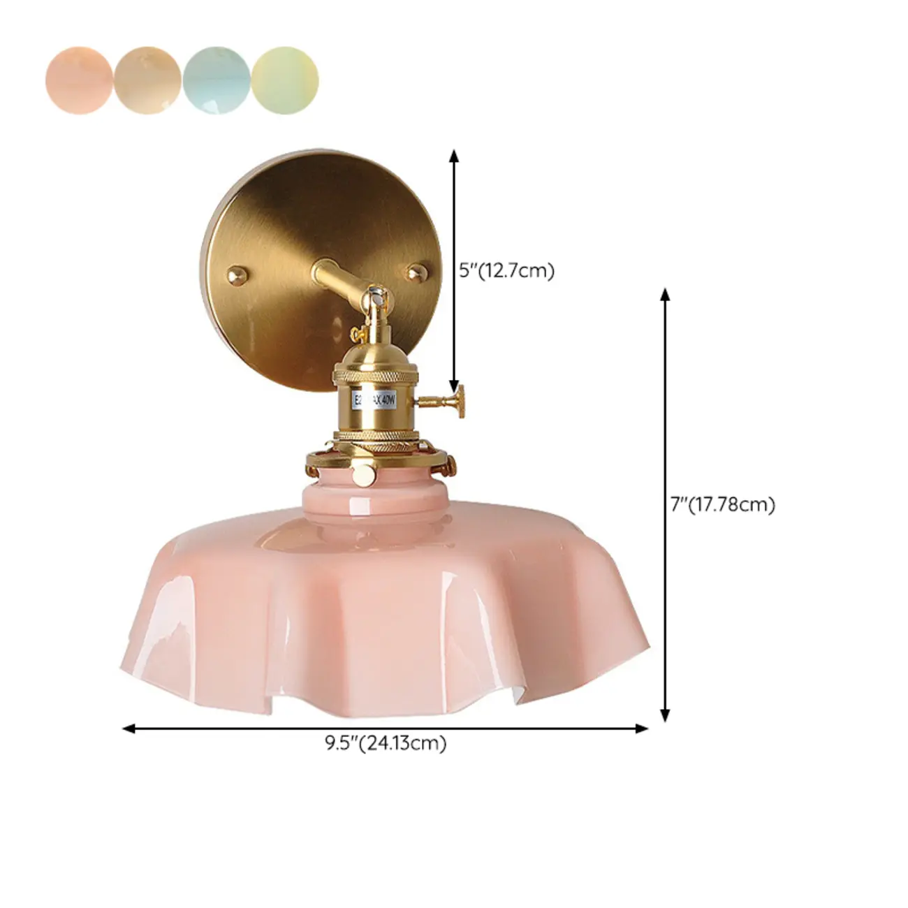 Vintage Gold Glass Wall Sconce for Indoor Decor #size | homeyfad