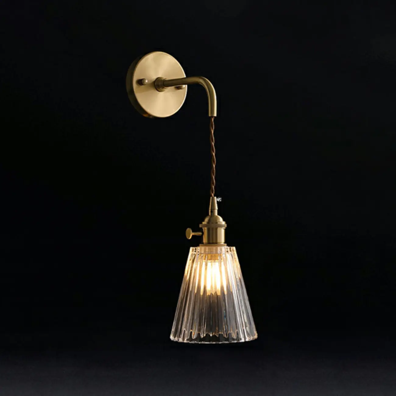 Modern Brass and Glass LED Wall Light for Indoor Decor Image - 3 | homeyfad