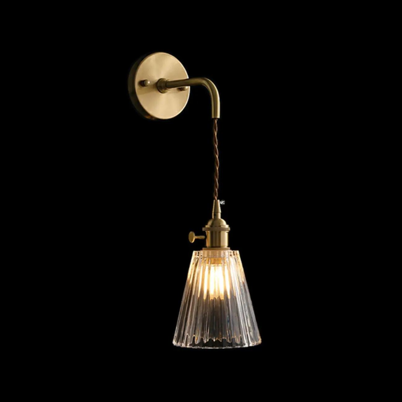 Modern Brass and Glass LED Wall Light for Indoor Decor Image - 6 | homeyfad