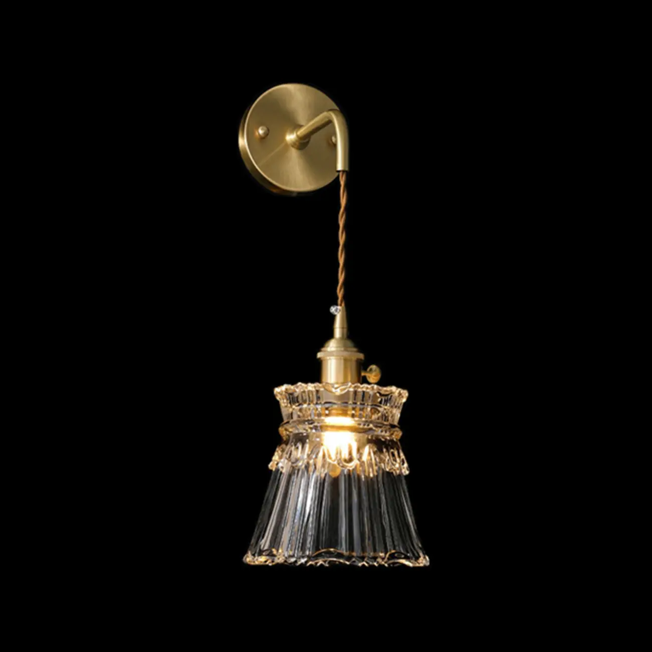 Modern Brass and Glass LED Wall Light for Indoor Decor Image - 7 | homeyfad