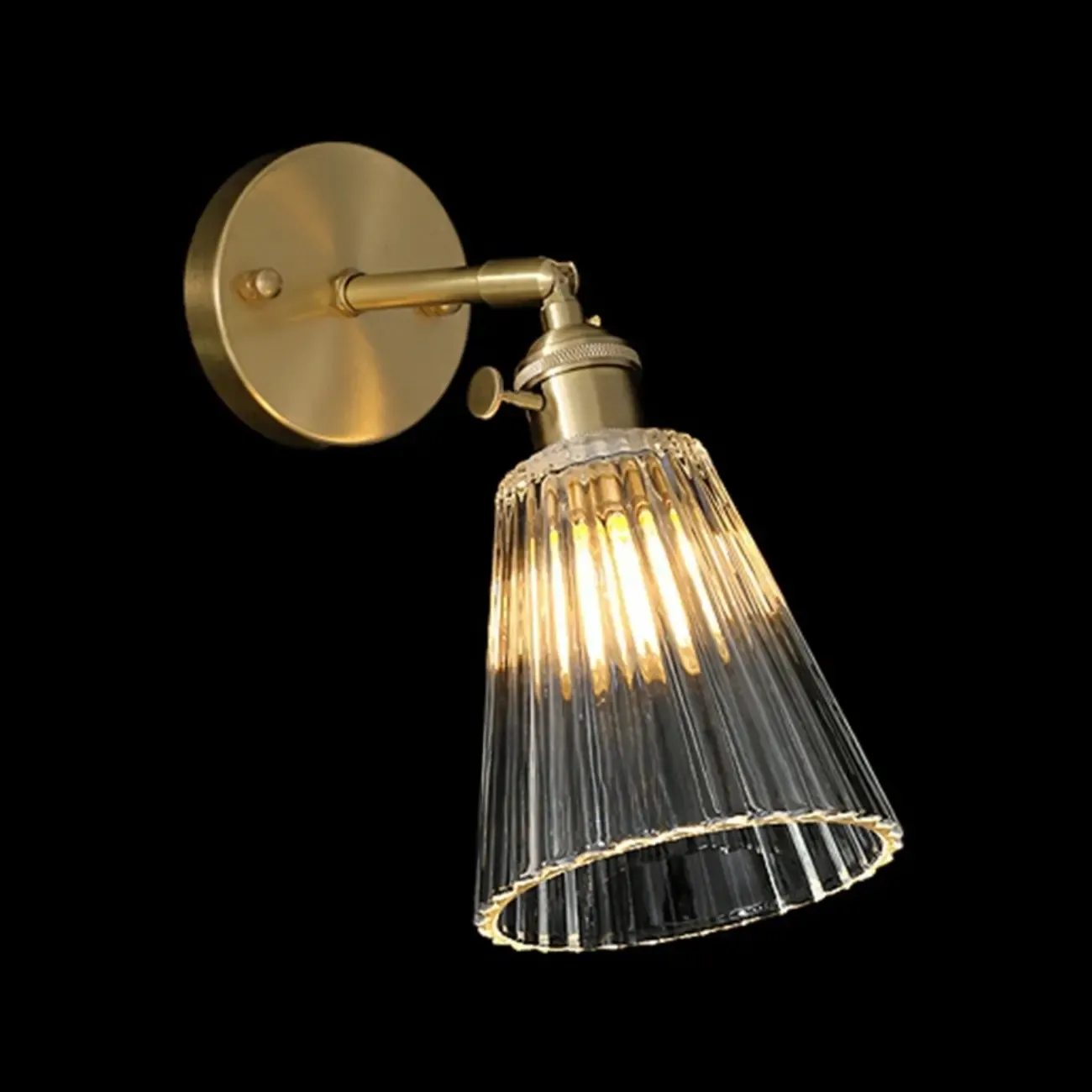 Modern Brass and Glass LED Wall Light for Indoor Decor Image - 9