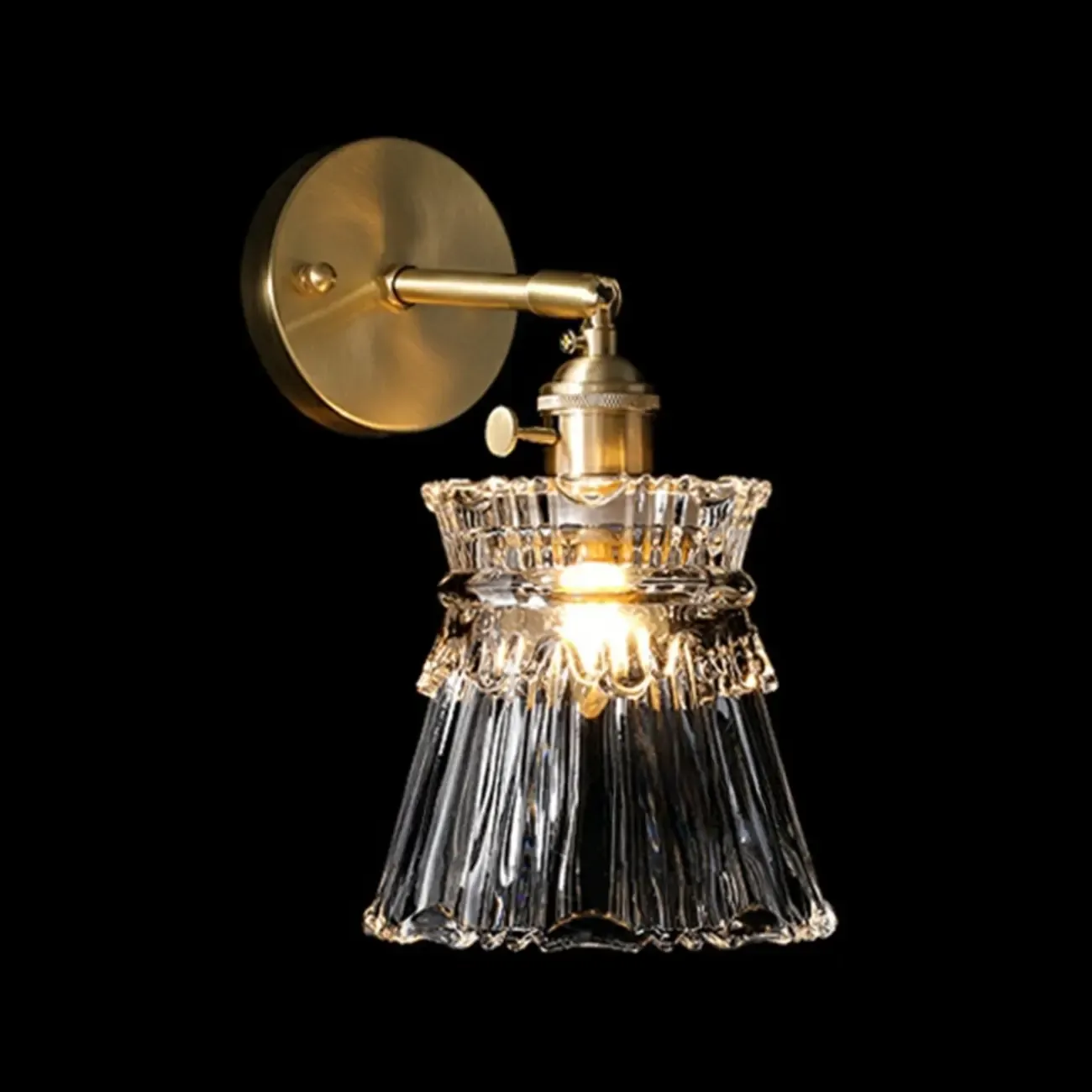 Modern Brass and Glass LED Wall Light for Indoor Decor Image - 10