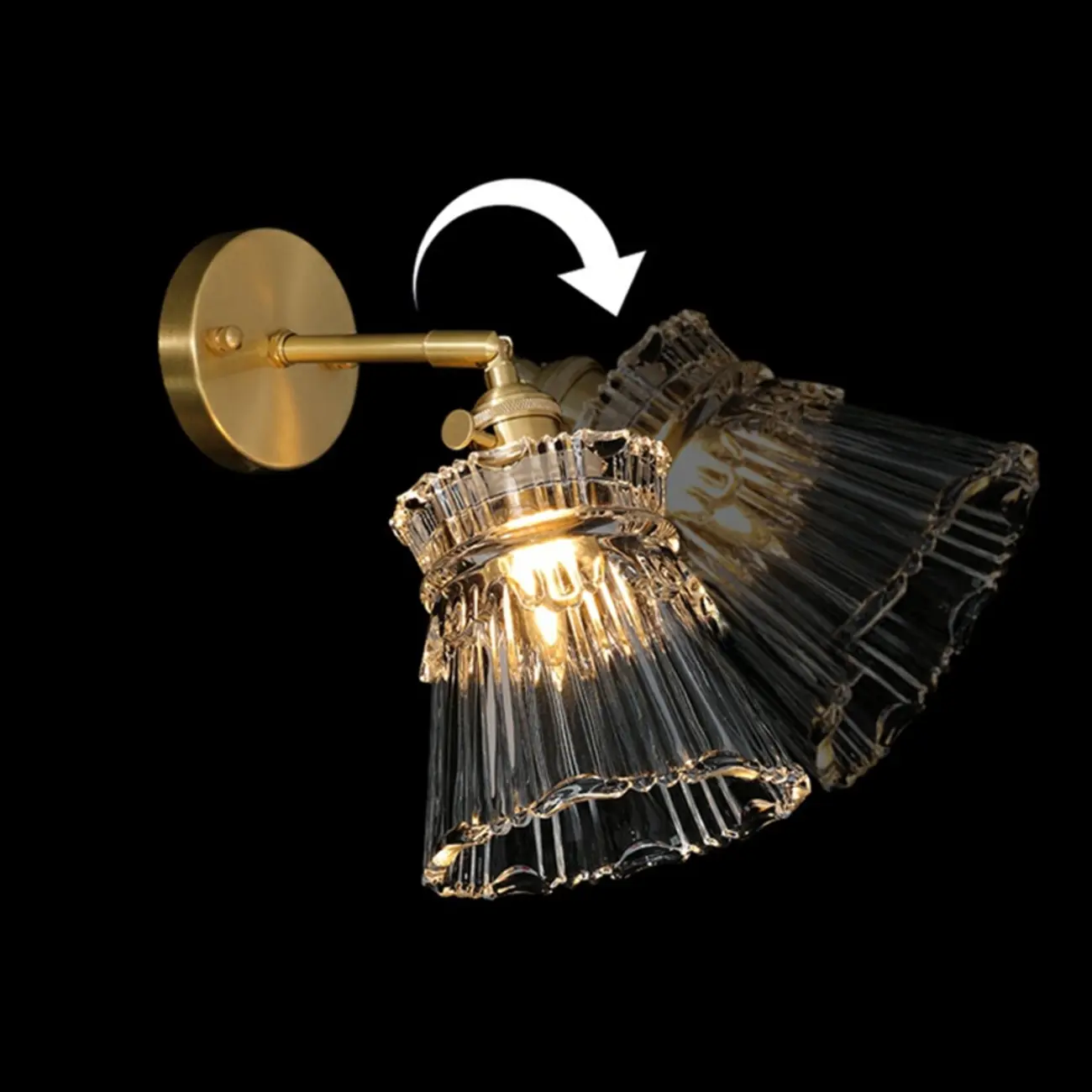 Modern Brass and Glass LED Wall Light for Indoor Decor Image - 13 | homeyfad