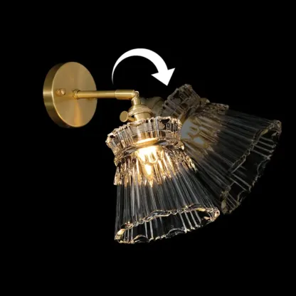 Modern Brass and Glass LED Wall Light for Indoor Decor Image - 13