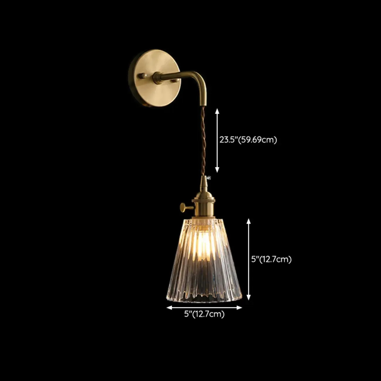 Modern Brass and Glass LED Wall Light for Indoor Decor Image - 19