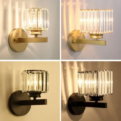 Modern Geometric Crystal Wall Light for Indoor Decor Image - 2