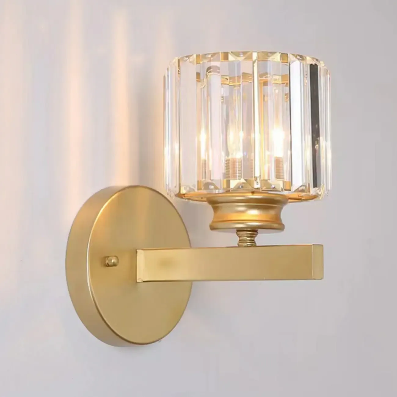 Geometric Crystal LED Wall Sconce for Living Room Lighting | HomeyFad