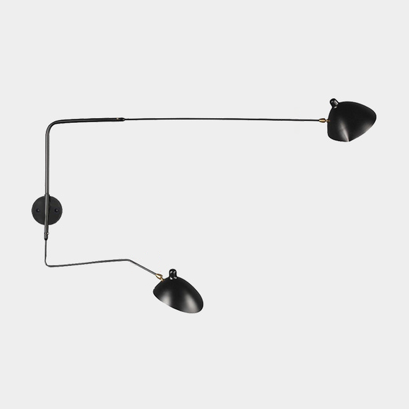 2-Light and 1-Light Metal Black Swing Arm Wall Light | homeyfad