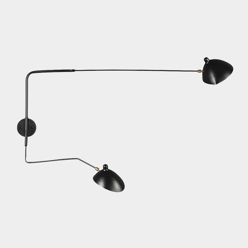 2-Light and 1-Light Metal Black Swing Arm Wall Light | homeyfad