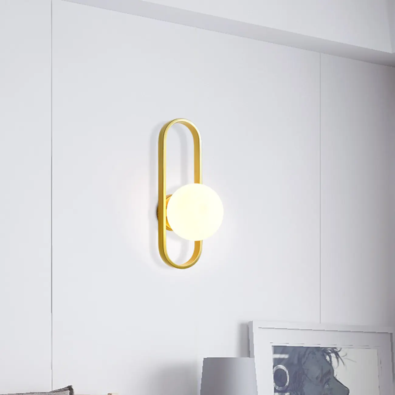 Modern Gold Wall Light with Glass Shade for Indoor Image - 4 | homeyfad