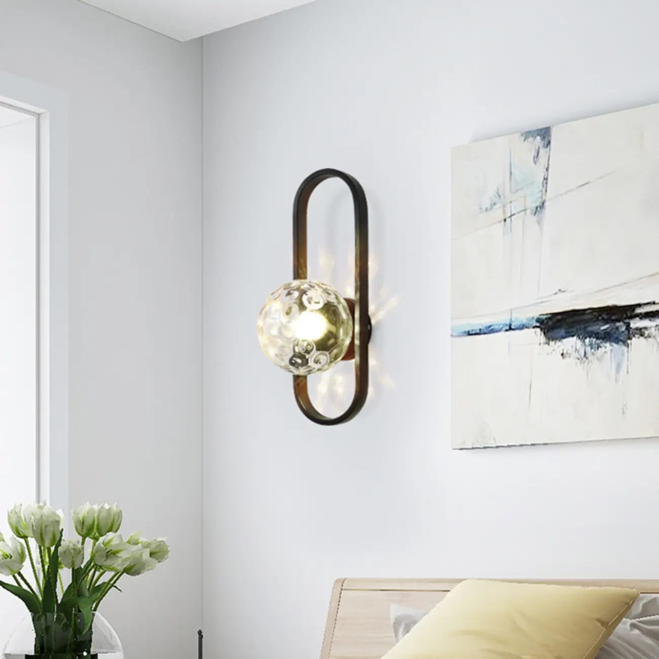 Modern Gold Wall Light with Glass Shade for Indoor Image - 5 | homeyfad