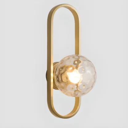 Modern Gold Wall Light with Glass Shade for Indoor Image - 2