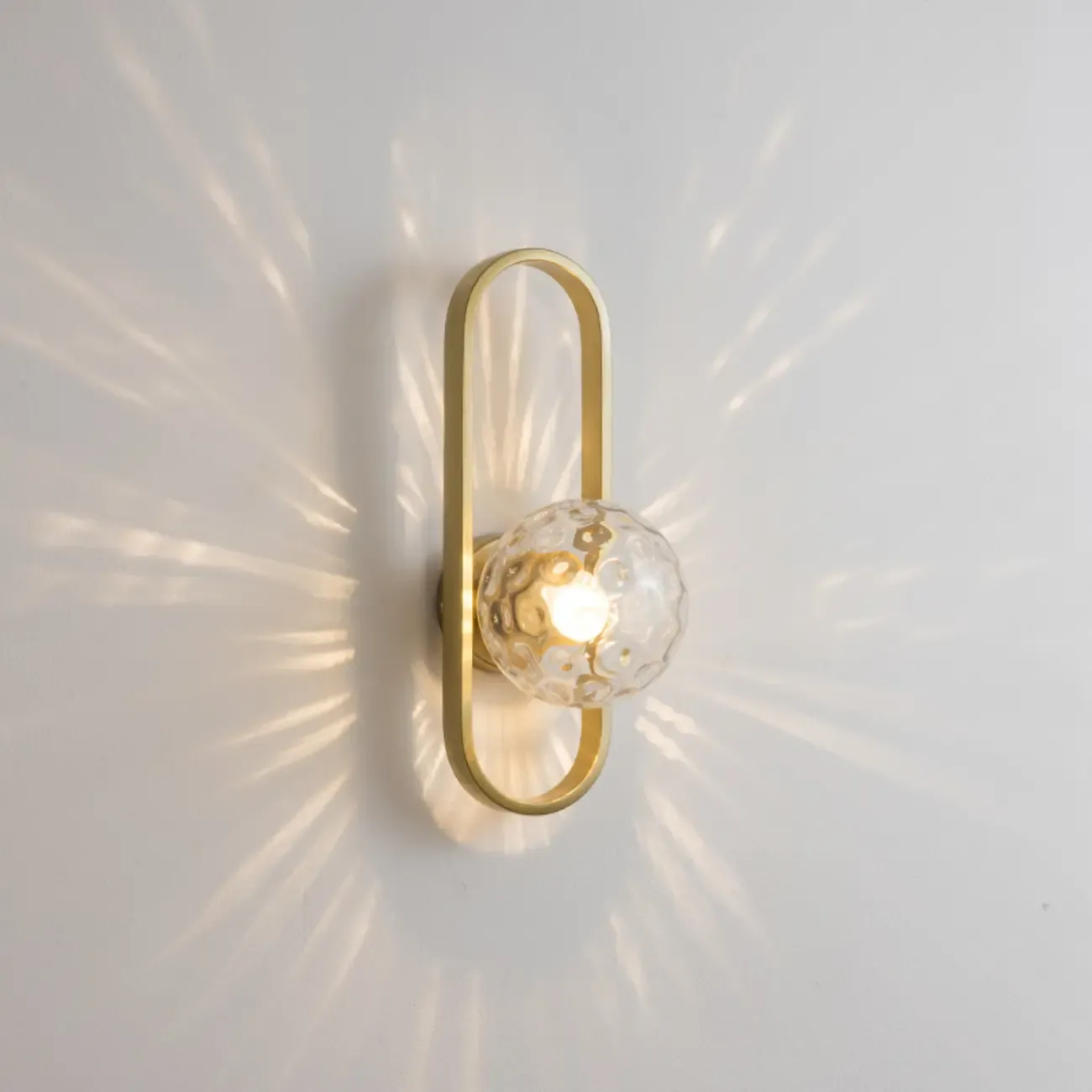 Modern Gold Wall Light with Glass Shade for Indoor Image - 10