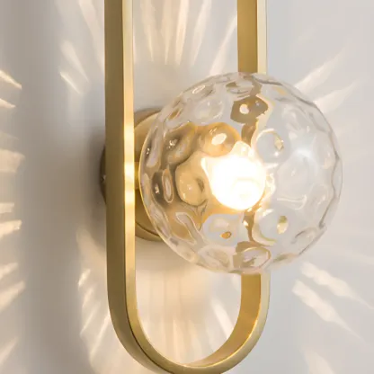 Modern Gold Wall Light with Glass Shade for Indoor Image - 12