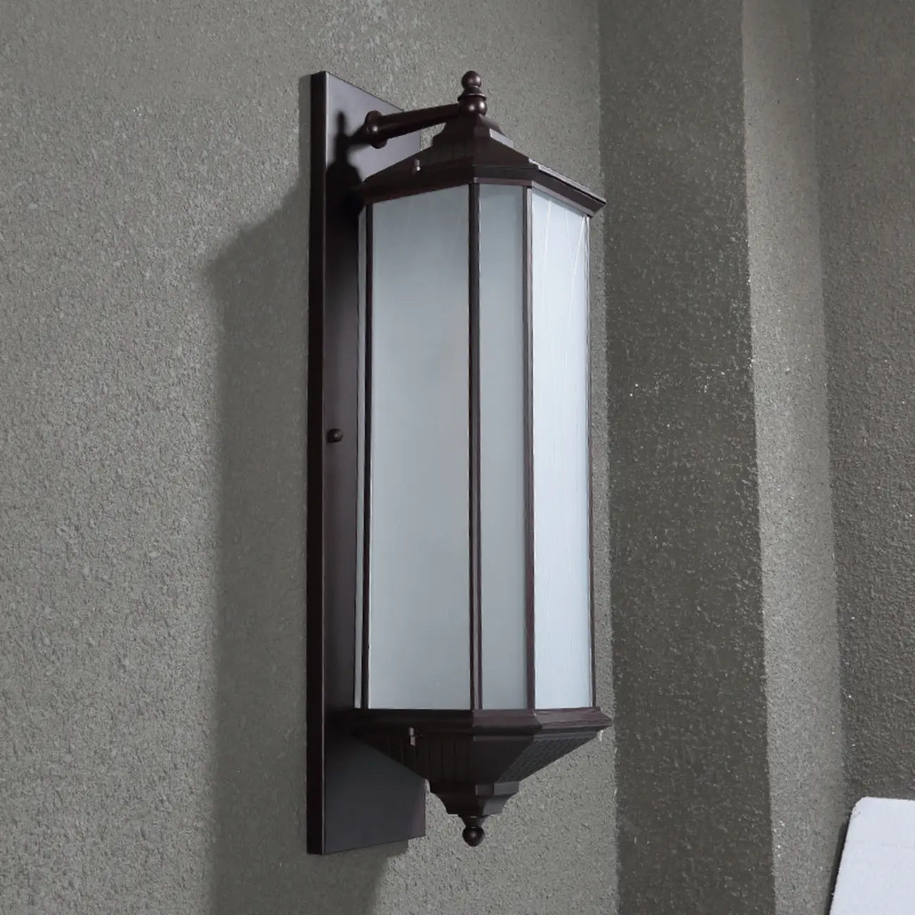Modern Metal Geometric Frosted Glass LED Outdoor Wall Light | homeyfad