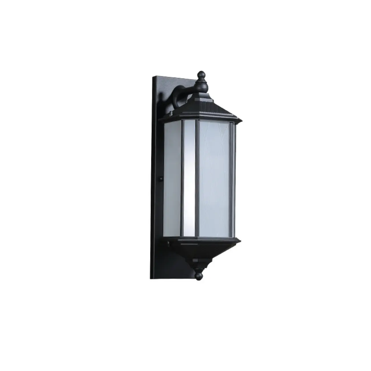 Modern Metal Geometric Frosted Glass LED Outdoor Wall Light | homeyfad