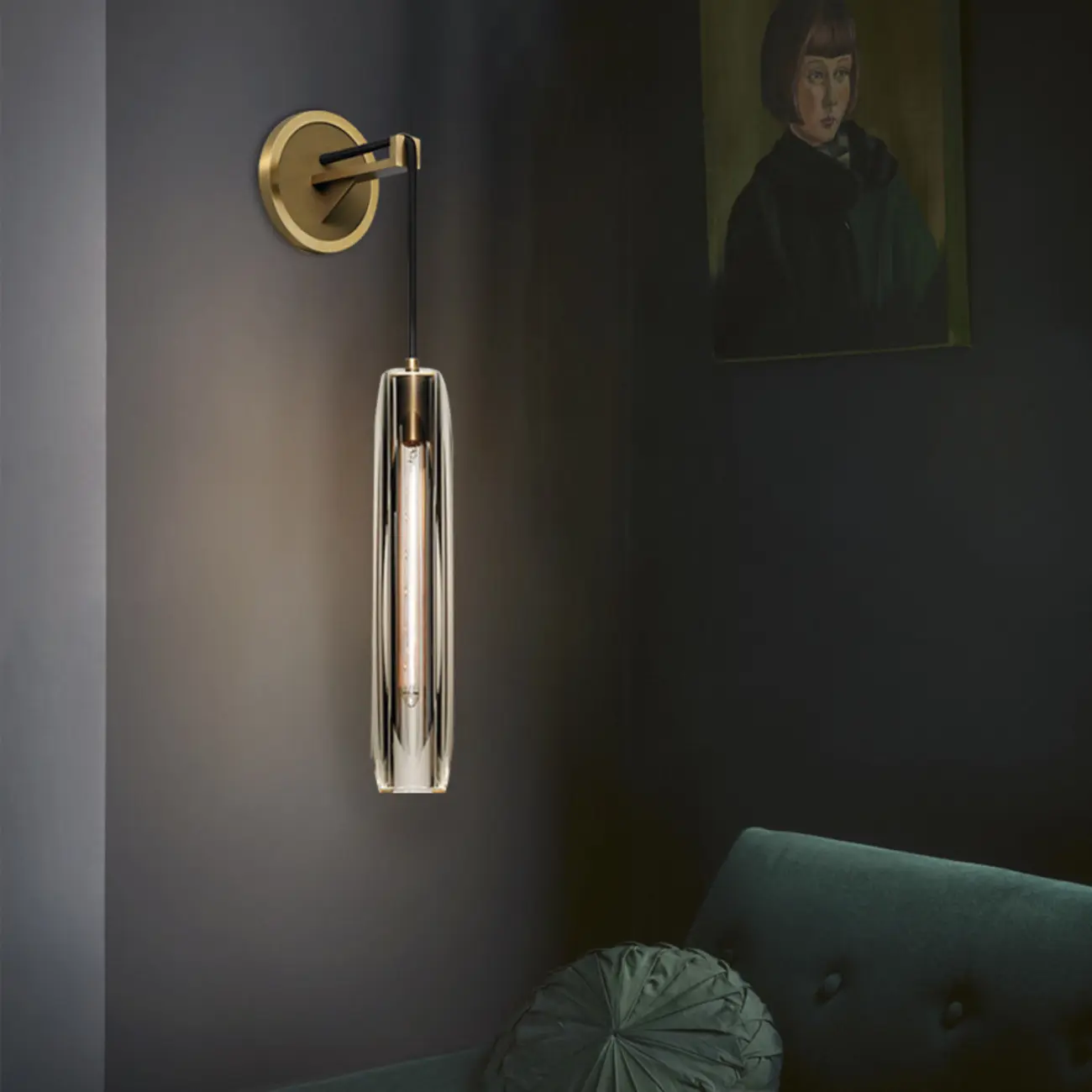 Modern Brass Wall Sconce with Crystal Shade for Indoors Image - 3 | homeyfad