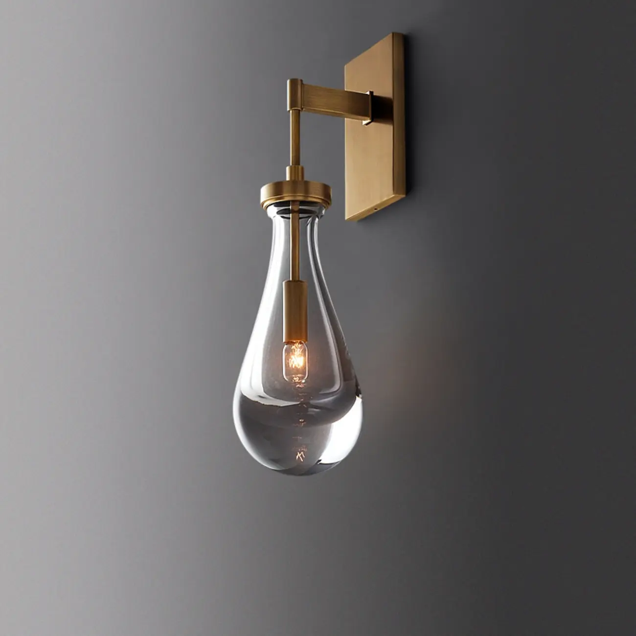 Modern Brass Wall Sconce with Crystal Shade for Indoors Image - 4 | homeyfad